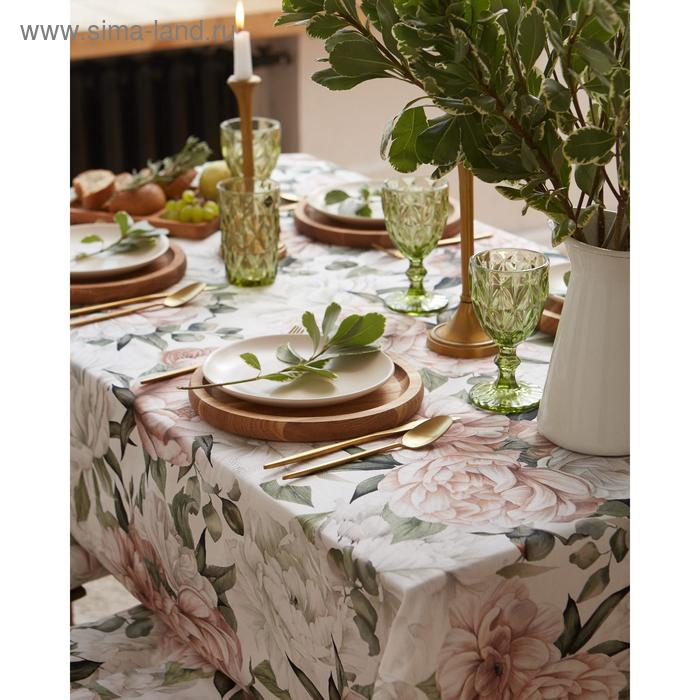Скатерть "Этель" Пионы 149х220см, 100% хлопок, саржа 190 г/м2