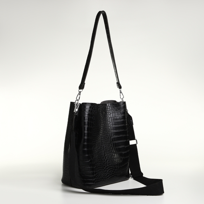 Сумка женская на магните TEXTURA, средний размер, цвет чёрный Сумка женская на магните TEXTURA, средний размер, цвет чёрный