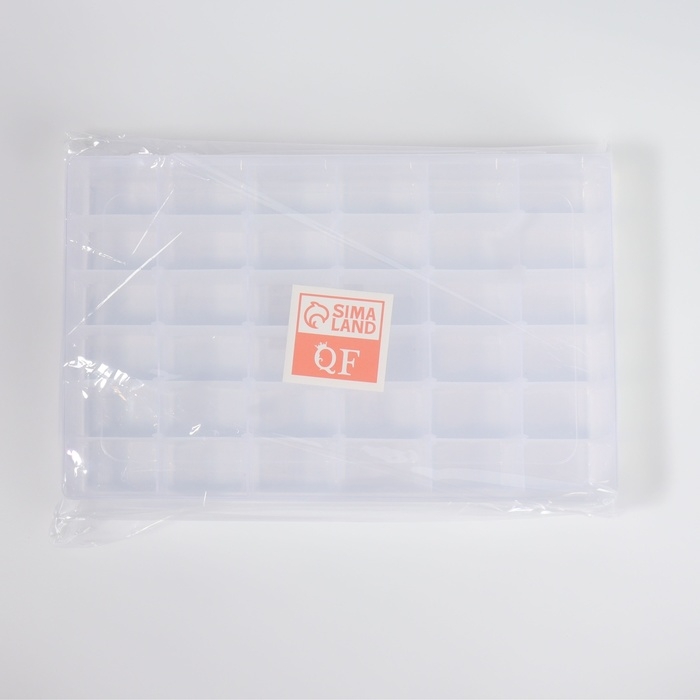 Органайзер для декора, передвижные ячейки, 36 ячеек, 27,3 &times; 17,5 &times; 4,5 см, цвет прозрачный