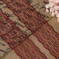 Кружево капроновое, 45 мм × 10 ± 1 м, цвет бордовый Кружево капроновое, 45 мм × 10 ± 1 м, цвет бордовый