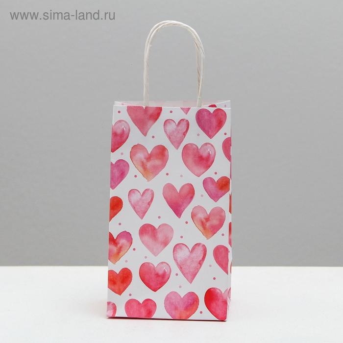 Пакет подарочный крафтовый, упаковка, &laquo;Happy&raquo;, 12 х 21 х 9 см