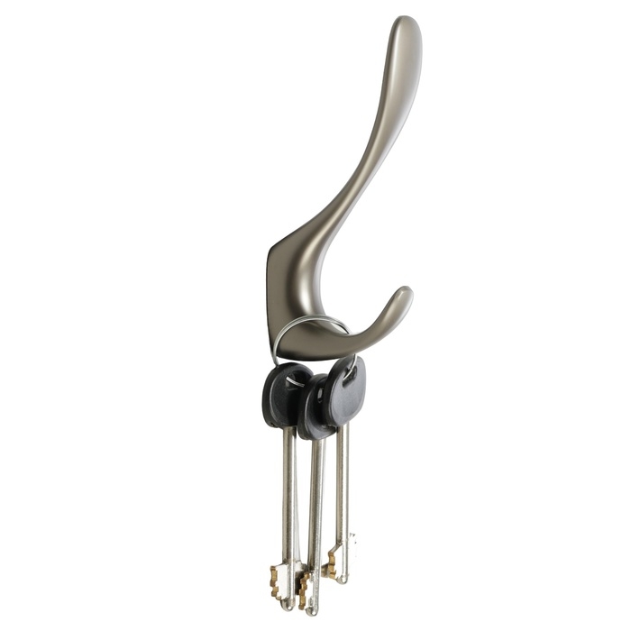 Крючок мебельный CAPPIO HEEL, двухрожковый, графит