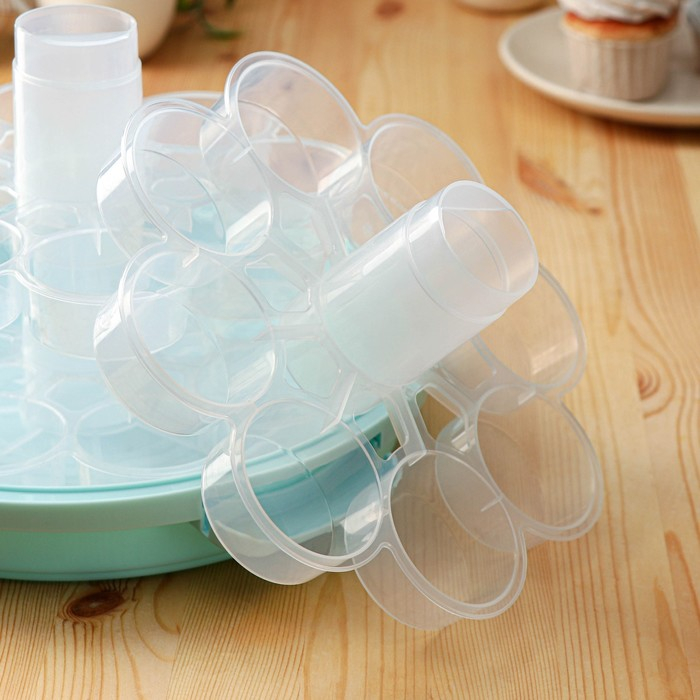 Тортовница с крышкой, 29&times;24 см, 24 ячейки, переносная, цвет МИКС