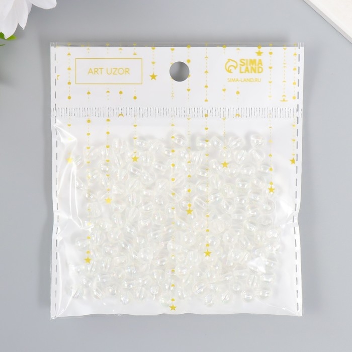 Бусины для творчества пластик "Мыльный пузырь" набор 20 гр  6/0 0,6х0,6х0,6 см