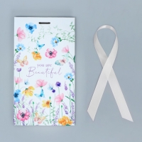 Пакет подарочный с лентой, упаковка, &laquo;Красота внутри&raquo;, 13 х 23 х 7 см