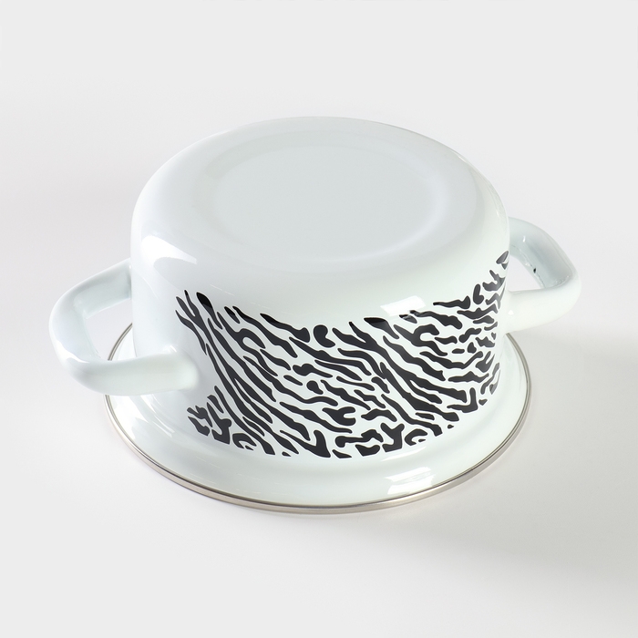 Набор кастрюль &laquo;Зебра&raquo;, 3 предмета: 1 л, 1,5 л, 2,3 л, стеклянные крышки