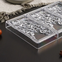 Форма для шоколада и конфет KONFINETTA «Иней», 3 ячейки, 27,5×17,5×2,5 см, ячейка 15,3×7,5×0,8 см Форма для шоколада и конфет KONFINETTA «Иней», 3 ячейки, 27,5×17,5×2,5 см, ячейка 15,3×7,5×0,8 см