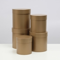 Набор шляпных коробок 5 в 1 "Бронза", 20 &times; 20 &times; 20‒13,5 &times; 13,5 &times; 13,5 см