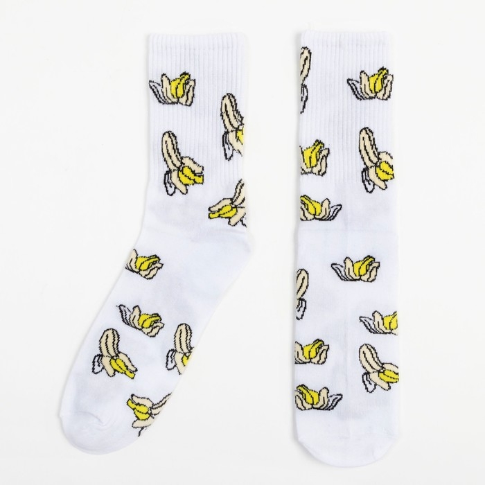 Носки мужские Носки мужские "Бананы" размер 41-44 (27-29 см), цвет белый