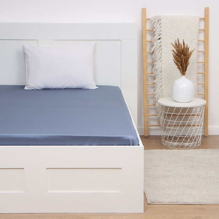 Простыня Этель Blue lake 220*215, 100% хлопок, мако-сатин, 114г/м2