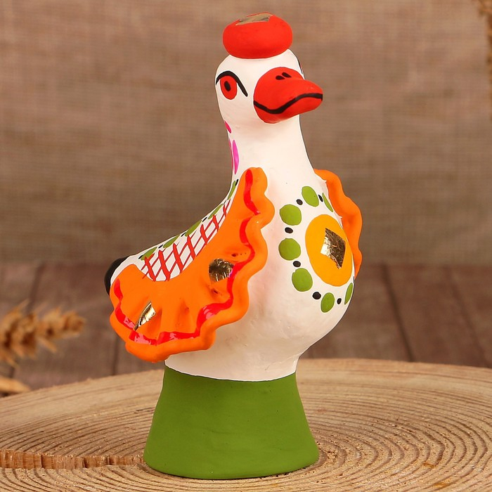 Дымковская игрушка Дымковская игрушка "Утка", 10 см, микс