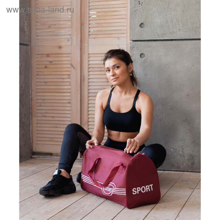 Сумка спортивная, отдел на молнии, длинный ремень, средний размер, цвет бордовый Сумка спортивная, отдел на молнии, длинный ремень, средний размер, цвет бордовый