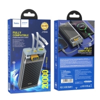 Внешний аккумулятор Hoco J104А, 20000 мАч, 2 Type-C, 1 USB, 1 micro - USB, 3 А,дисплей,серый Внешний аккумулятор Hoco J104А, 20000 мАч, 2 Type-C, 1 USB, 1 micro - USB, 3 А,дисплей,серый
