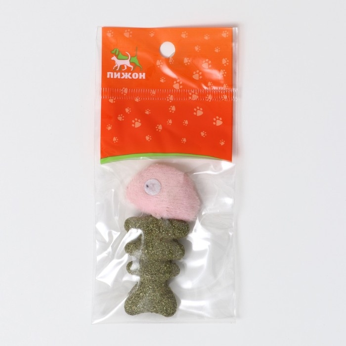 Игрушка для кошек из прессованной кошачьей мяты Игрушка для кошек из прессованной кошачьей мяты "Рыба", 7 см