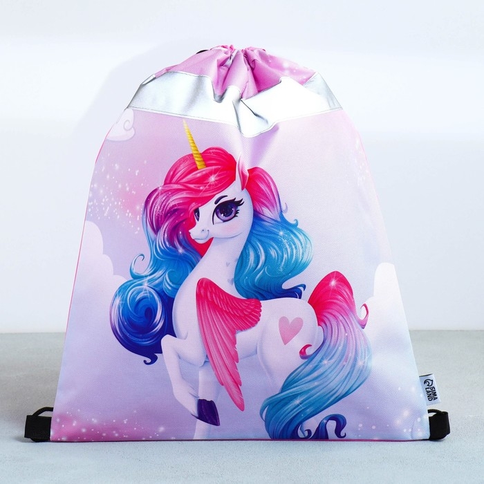 Мешок для обуви со светоотражающим элементом &laquo;Радужный единорог&raquo; 30 х 40 см