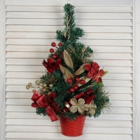 Ёлка декор настенная "Цветочная" 50х27 см Ёлка декор настенная "Цветочная" 50х27 см