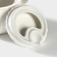 Сахарница фарфоровая с ложкой на бамбуковой подставке BellaTenero &laquo;Тюльпан&raquo;, 350 мл, цвет белый