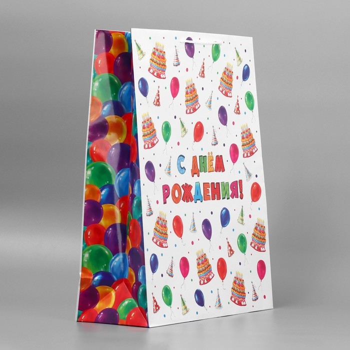 Пакет подарочный ламинированный, упаковка, &laquo;С днём рождения!&raquo;, 40 х 49 х 15 см