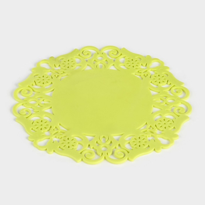 Подставка под горячее «Чаепитие», 19 см, цвет жёлтый Подставка под горячее «Чаепитие», 19 см, цвет жёлтый