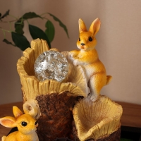 Фонтан "Зайчики на брёвнышках" 20х27 см (с подсветкой)