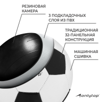 Футбольный мяч ONLYTOP Classic, машинная сшивка, 32 панели, р. 5, PVC