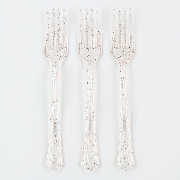 Вилки пластиковые &laquo;Блеск&raquo;, в наборе 12 штук, цвет золото