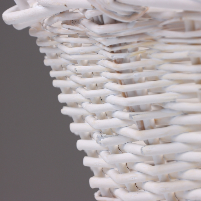 Набор корзин из 3 шт, 43х33х17/40 см, белый, ива