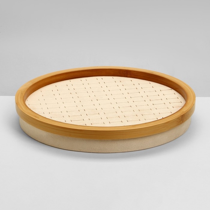 Подставка под кольца &laquo;Стиль&raquo; 89 мест, круг, дерево, 30&times;30&times;5 см, цвет бежевый