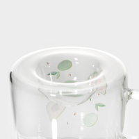 Кружка стеклянная с деревянной крышкой «Авокадо», 350 мл, рисунок МИКС Кружка стеклянная с деревянной крышкой «Авокадо», 350 мл, рисунок МИКС