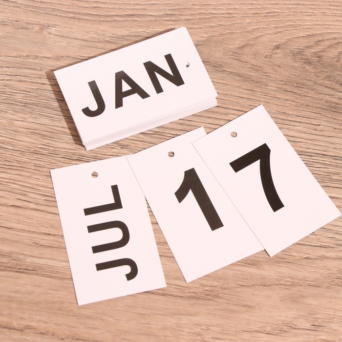 Сувенир вечный календарь подвесной "HOME", дерево, 5х20х28 см, цв. белый