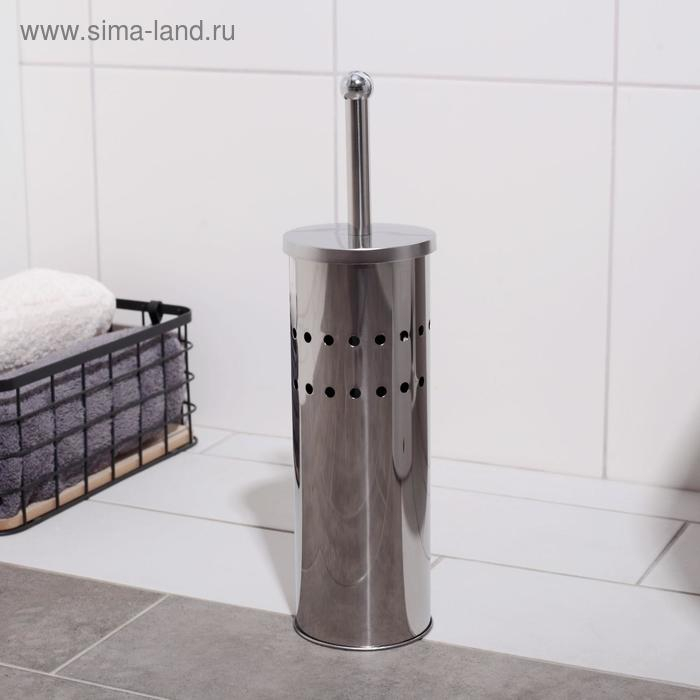 Ёршик для унитаза с подставкой, 10×10×37 см, цвет хром Ёршик для унитаза с подставкой, 10×10×37 см, цвет хром