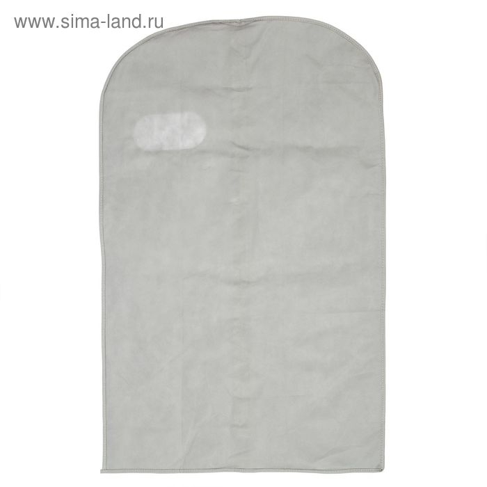Чехол для одежды с окном, 60&times;140 см, спанбонд, цвет серый