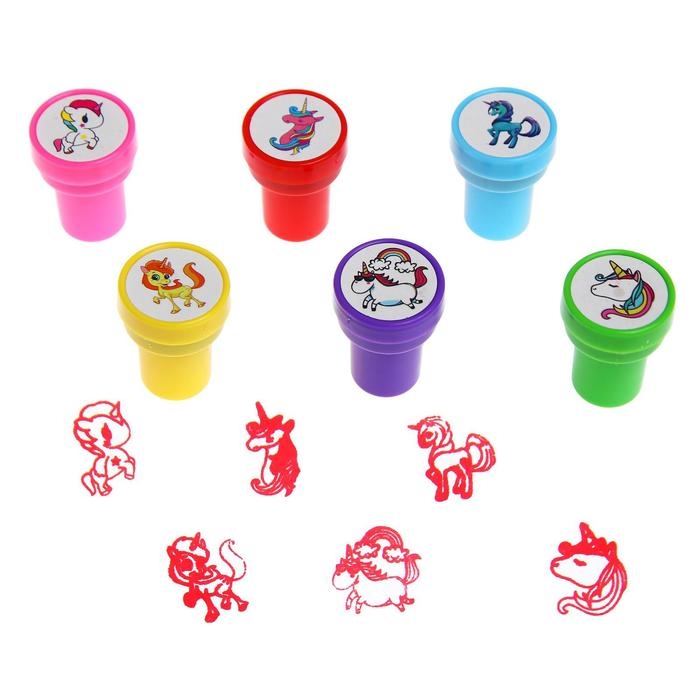 Печать цветная &laquo;Весёлые единороги&raquo;, набор 6 шт., МИКС