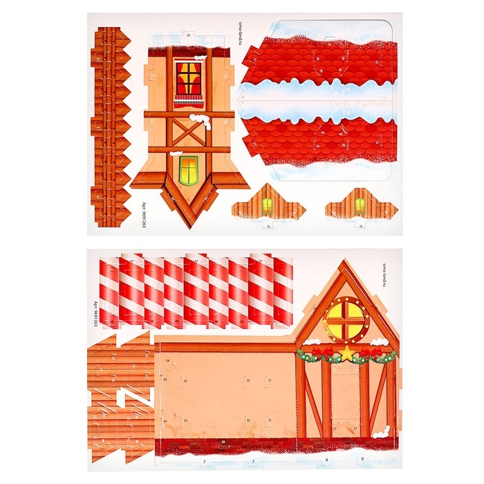 3D-конструктор &laquo;Дом Деда Мороза&raquo;, с гирляндой, 34 детали