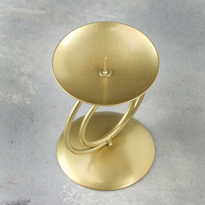 Подсвечник "Закат" металл на одну свечу, 8,3х11 см, золотой