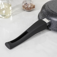 Сковорода Доляна &laquo;Элит&raquo;, d=22 см, съёмная ручка, антипригарное покрытие, цвет серый