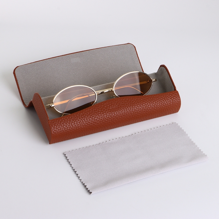 Футляр для очков на магните, длина 16 см, цвет коричневый