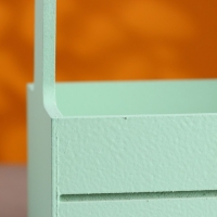 Кашпо деревянное 25.5&times;15&times;30 см "Аром", ручка канат, Оливковый