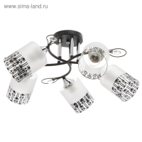 Люстра ГАЛЛОП 890551 5х60Вт Е27 черный/матовый белый с черным рисунком