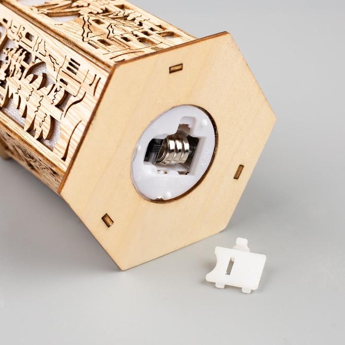 Ёлочная игрушка &laquo;Фонарь с домиком&raquo;, от батареек, свечение тёплое белое