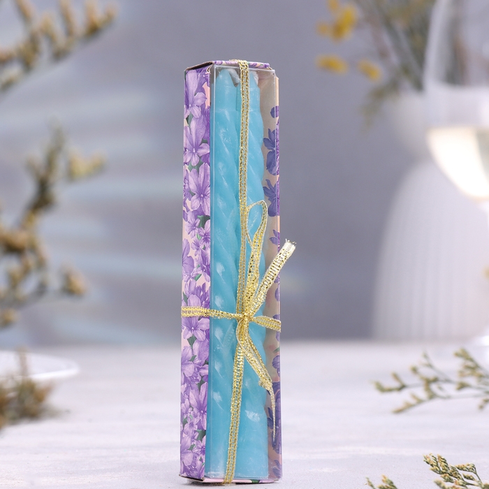 Набор свечей витых,1,5х 15 см, 2 штуки, аромат яблоко