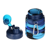 Бутылка для воды складная, 500 мл, 7 х 21 см, силиконовая Бутылка для воды складная, 500 мл, 7 х 21 см, силиконовая