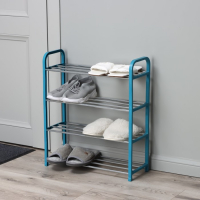 Обувница Доляна, 4 яруса, 50&times;19&times;59 см, цвет синий