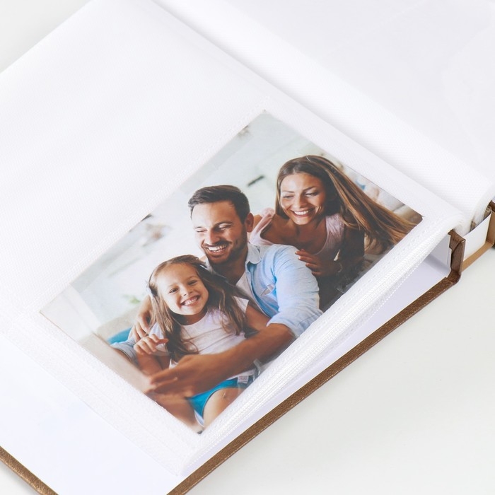 Фотоальбом на 200 фото 10х15 см "Жжённый сахар" кожзам 4х22х22,7 см