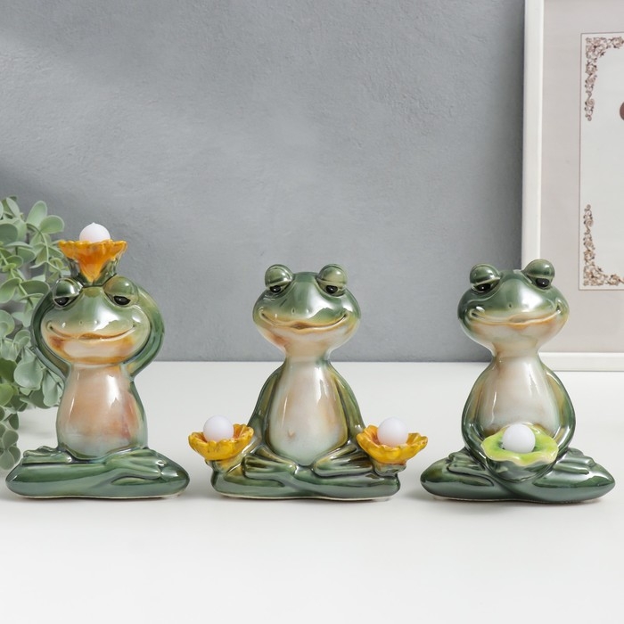 Сувенир керамика свет Сувенир керамика свет "Лягушонок и дзен" МИКС 13х7х13 см