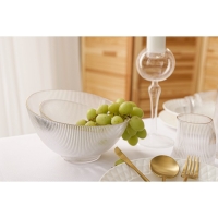 Салатник стеклянный &laquo;Орион&raquo;, 1,7 л, d=22 см, цвет перламутровый