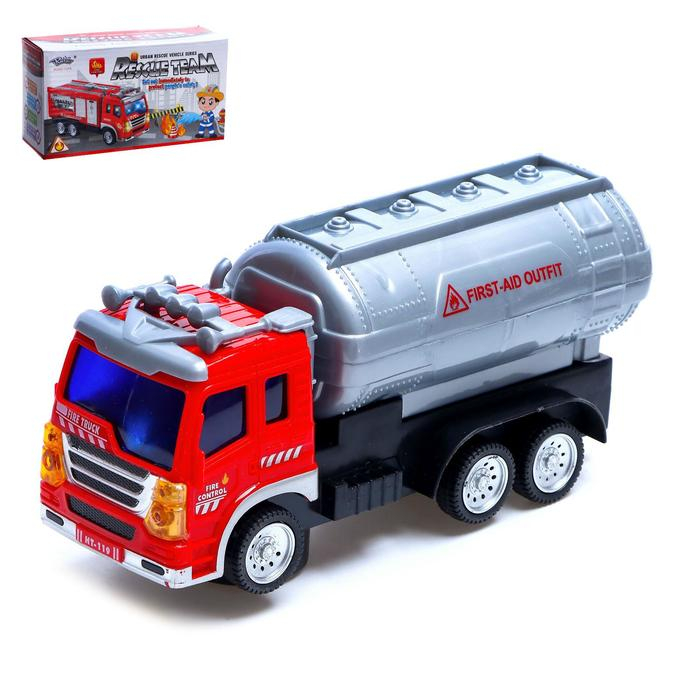 Машина &laquo;Пожарная служба&raquo;, работает от батареек, свет и звук, МИКС