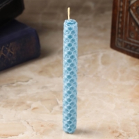 Свеча из вощины "Спокойствие и внутренняя гармония" , 13х1,7 см, 1 ч, голубой