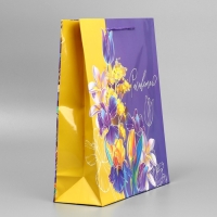 Пакет подарочный ламинированный, упаковка, &laquo;Расцветай&raquo;, M 24 х 29 х 9 см