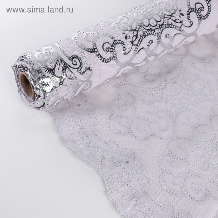 Клеёнка на стол &laquo;Узор&raquo;, ажурная, ширина 50 см, рулон 20 метров, толщина 0,4 мм